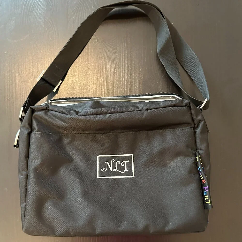 Insulated Lunch Cooler Bag – Black Shoulder Style with Monogram - Picture 2 of 4